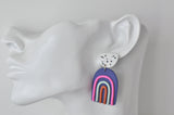 Clay Rainbow Drop Dangle Earrings