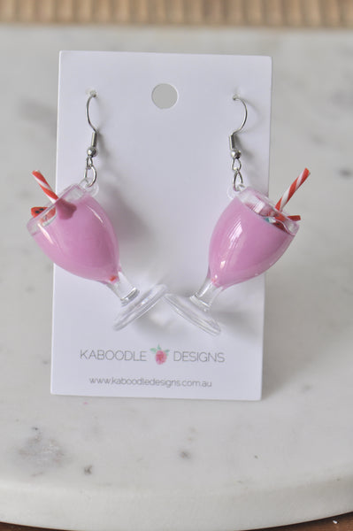 Novelty Watermelon Milkshake Thick shake Dangle Drop Earrings