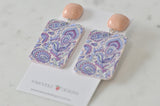 Acrylic Paisley Swirls and Patterns Drop Dangle Earrings