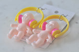 Novelty Baby With Headphone Drop Dangle Earrings