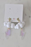 Cloud Lightning 3D Novelty Dangle Drop Earrings