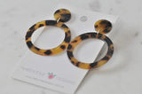 Acrylic Perspex Leopard Print Geometric Circle Hoop Earrings