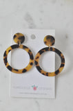 Acrylic Perspex Leopard Print Geometric Circle Hoop Earrings
