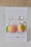 Novelty Fun Fruit Peach Drop Earrings