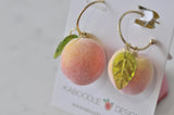 Novelty Fun Fruit Peach Drop Earrings