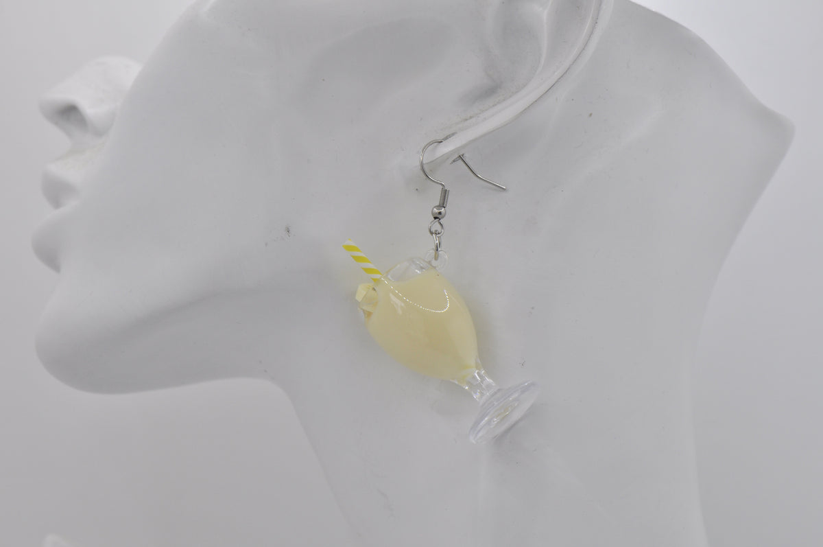 Novelty Banana Milkshake Thick shake Dangle Drop Earrings