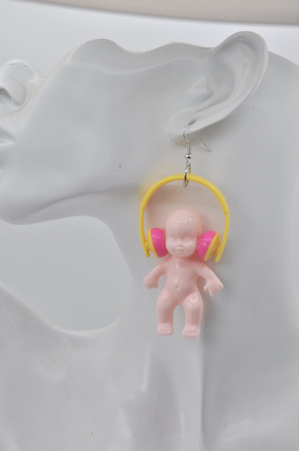 Novelty DJ Baby With Headphone Drop Dangle Earrings