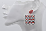 Acrylic Hearts Valentines Day Geometric Dangle Earrings