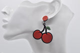 Acrylic Perspex Laser Cut Cherry Drop Earrings
