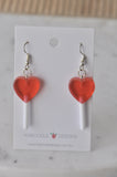 Candy Lollipop Heart Sugar Sweets Dangle Earrings - Red