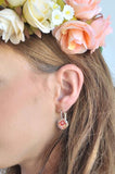 Handmade Round Flowers Dangle Earrings - CDE427