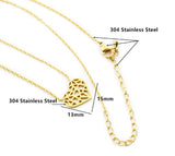 Rose Gold - Stainless Steel Leaf Cutout Mini Dainty Minimalist Necklace