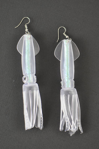 Novelty Squid Rubber Drop Dangle Earrings