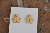 Miniature Food Gingerbread Man Stud Earrings
