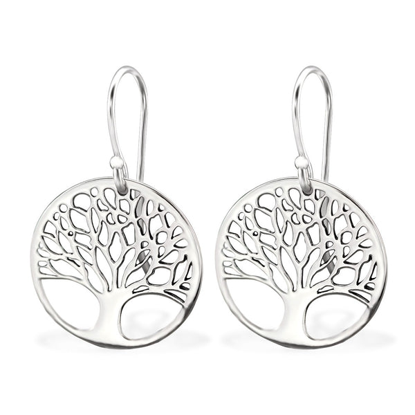 Tree of Life 925 Sterling Silver Dangle Earrings