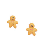Miniature Food Gingerbread Man Stud Earrings