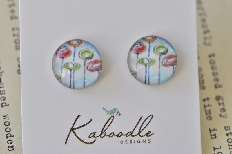 Handmade Artwork Stud Earrings - ER178