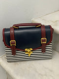 Double Strap School Satchel in Stripes - small