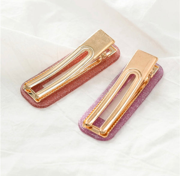 Acrylic Rectangular Barrette Hair Clip - Leopard Print