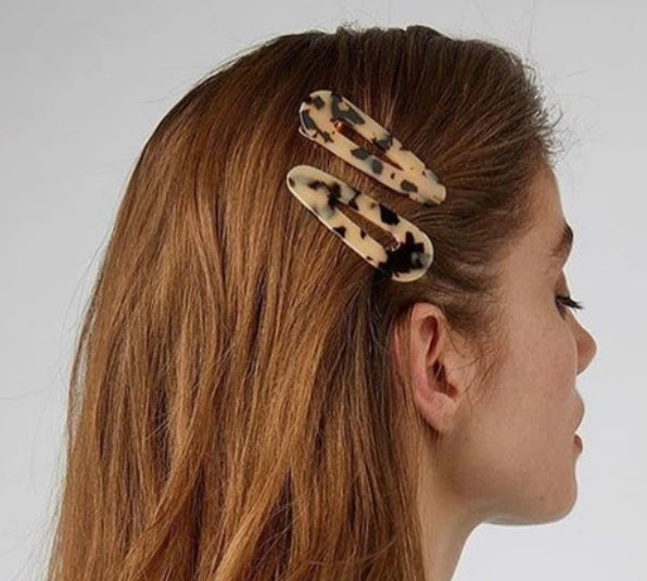 Acrylic Barrette Hair Clip - Black Stone