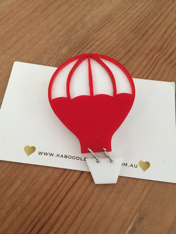 Hot Air Balloon - Acrylic Laser Cut Perspex Brooch