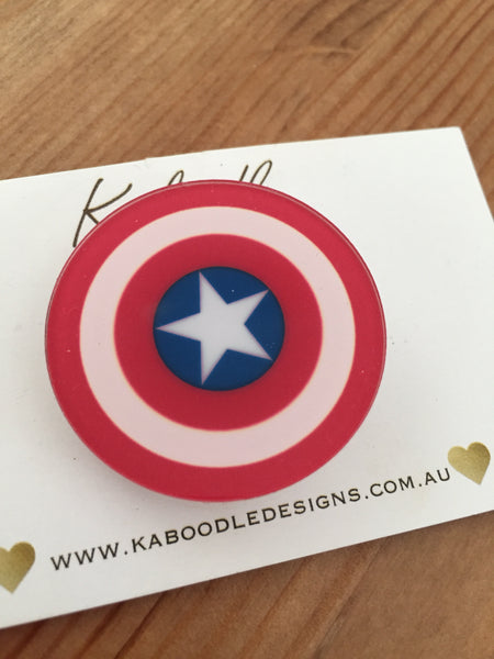 Captain America Shield - Acrylic Perspex Brooch