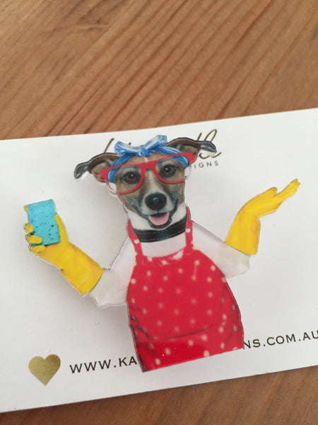 Domestic Dog - Acrylic Perspex Brooch