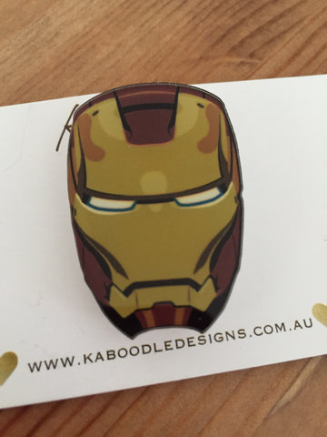 Iron Man - Acrylic Laser Cut Perspex Brooch
