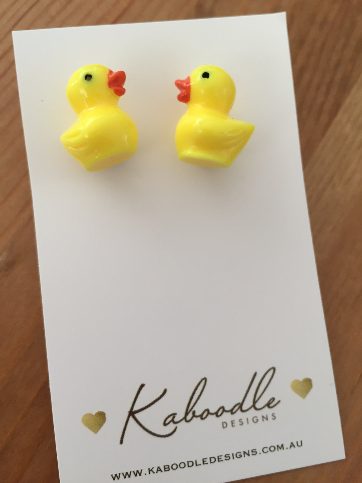 Miniature 3D Rubber Ducky Stud Earrings