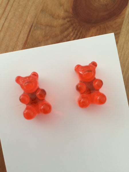 Miniature 3D Candy Lolly Bear Stud Earrings
