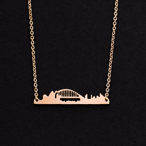 Rose Gold - Stainless Steel Sydney Australia Cutout Mini Dainty Minimalist Necklace