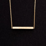 Rose Gold - Stainless Steel Geometric Bar Mini Dainty Minimalist Necklace
