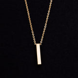 Rose Gold - Stainless Steel Bar Cutout Mini Dainty Minimalist Necklace