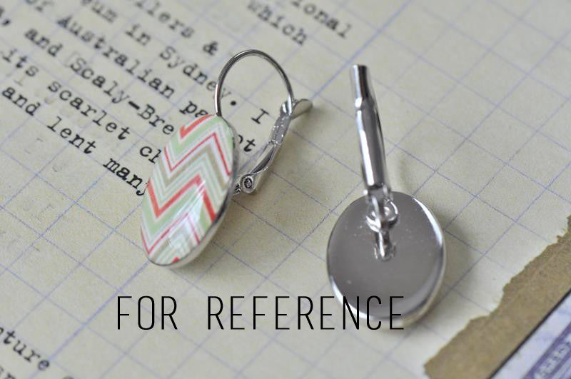 Handmade Oval Clip Dangle Chevron Earrings - ODE102