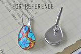 Handmade Teardrop Clip Dangle Flowers Earrings - TDE100