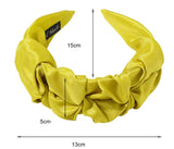 Fabric Ruffled Ruffle Statement Headband - Mustard Yellow
