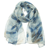 Fashion Scarf - Feathers in Blue