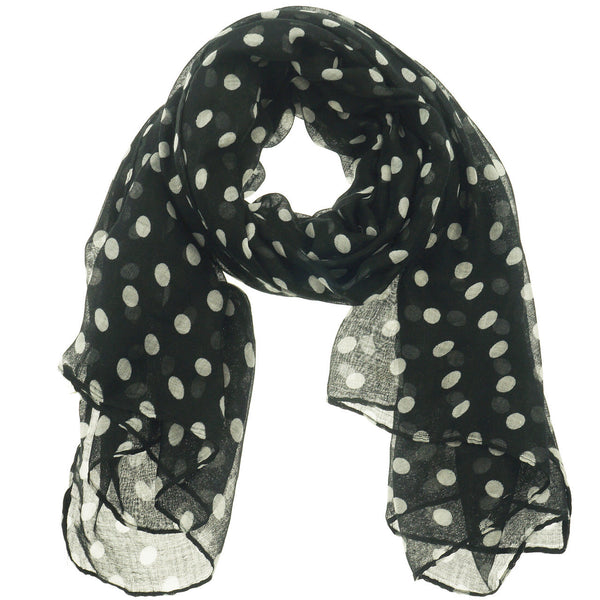Fashion Scarf - Polkadots in Black
