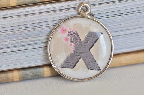 Handmade 25mm Resin Necklace - Alphabet X resin pendant