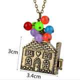 Flying Balloon House Locket Necklace