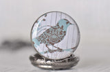 Bird on A Panel - Pocket Watch Necklace