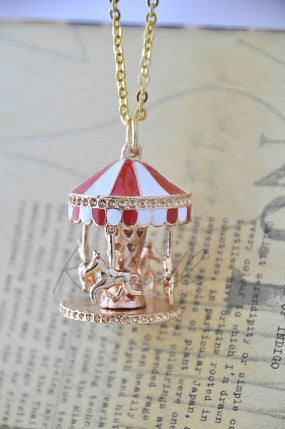 Carousel Merry Go Round Kitsch Necklace