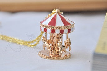 Carousel Merry Go Round Kitsch Necklace