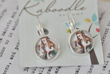 Vintage Inspired Handmade Alice In Wonderland Drink Me Round Clip Dangle Earrings CDE9