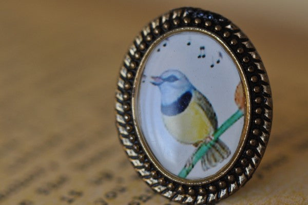 Handmade Artwork Ring - Bird