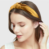 Fabric Knotted Headband - White with Flowers and Leaves