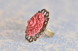 Hello Blooms in Fuscia - Vintage Inspired Ring