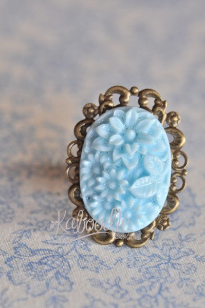 Hello Blooms in Morning Glory - Vintage Inspired Ring