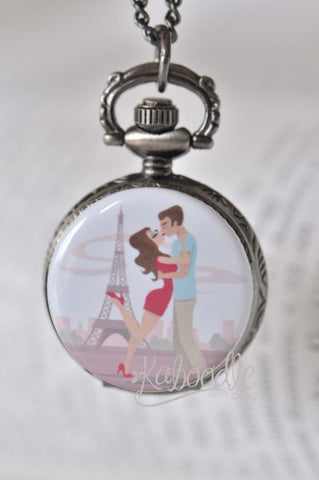 Honeymoon in Paris - Pocket Watch Necklace