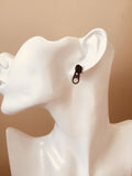 Novelty Zip Stud Earrings - Black